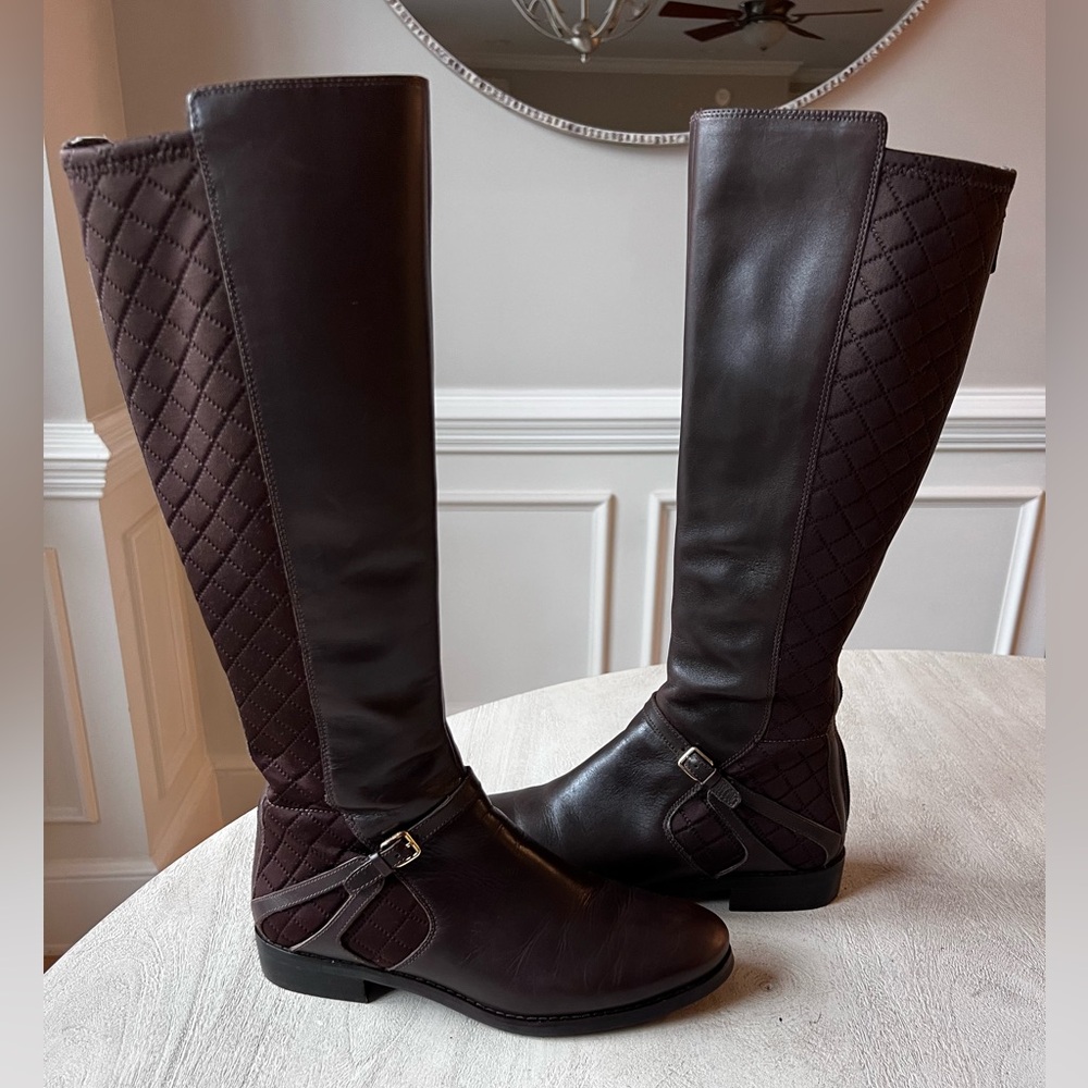 Cole Haan Imogen Knee High Quilted &‎ Leather Riding Boots Women’s Size 7